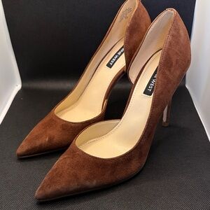 Nine West Chocolate Brown Suede Pointed-Toe Pumps
